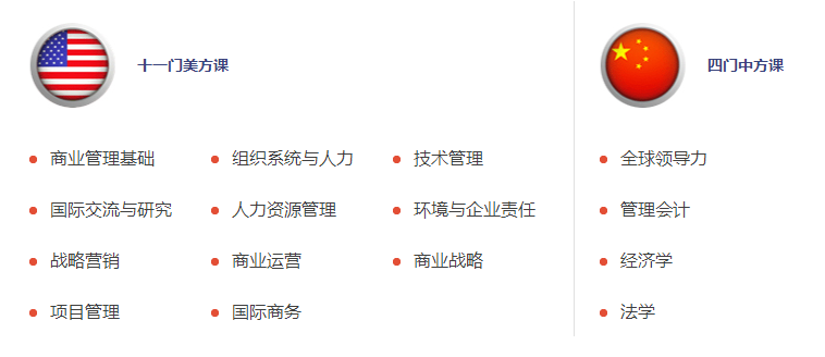 对外经济贸易大学中外合作工商管理MBA-课程
